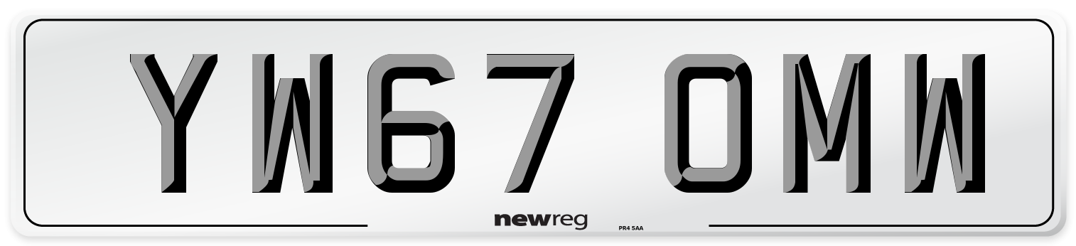YW67 OMW Number Plate from New Reg
